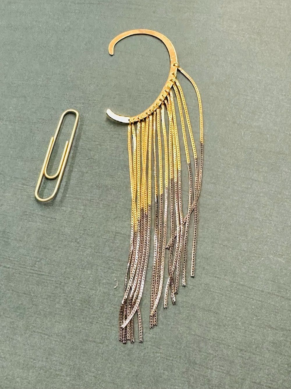 Gold And Silver Ear Crawler Dangle Chain B10